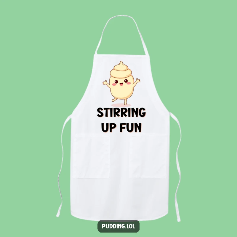 Funny Vanilla Pudding Dance Apron: Playful Cooking and Dessert Fun