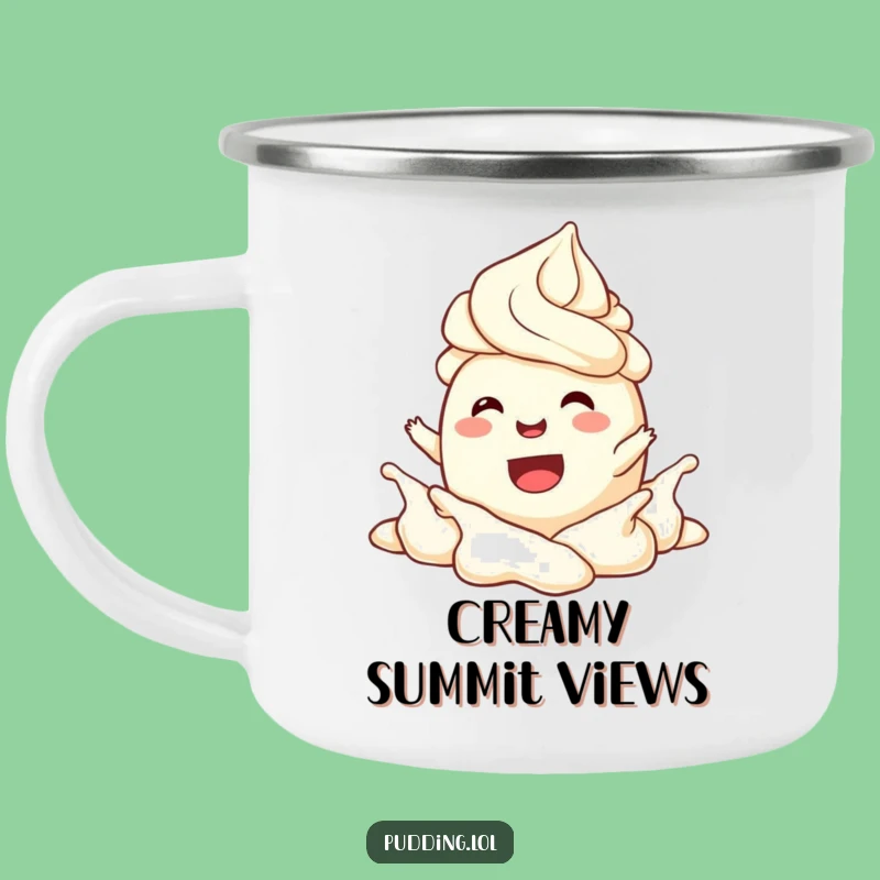 Funny Joyful Pudding Camp Mug - Durable & Cheerful Dessert Outdoor Gift