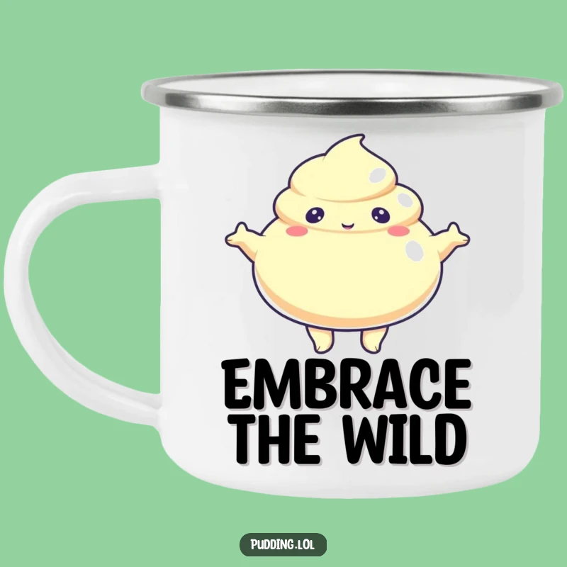 Funny Jiggly Pudding Arms Out Camping Mug: Hugs on the Go, Perfect Funny Gift