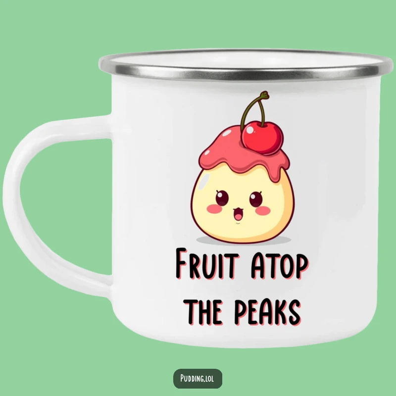 Funny Surprised Pudding Camp Mug - Durable & Comedic Dessert Outdoor Gift