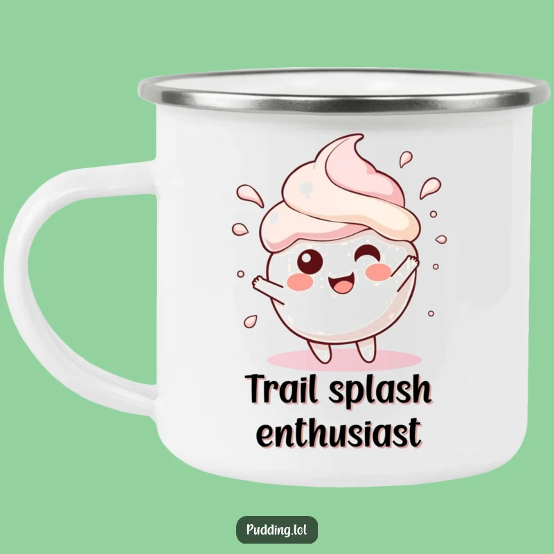 Funny Pudding Scoop Camping Mug: Gleeful Campfire Companion, Perfect Funny Gift