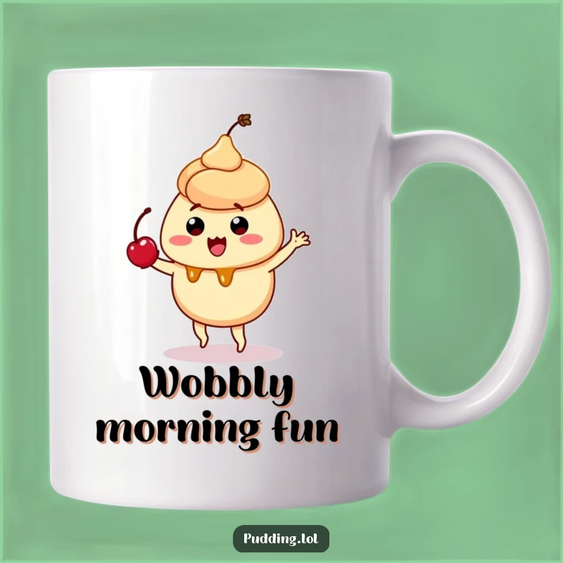 Funny Caramel Pudding Mug - Silly Dance Pudding Gift for Dessert Lovers