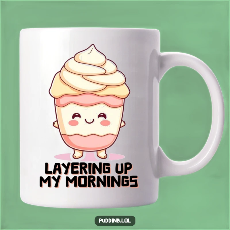 Funny Parfait Pudding Mug: Cheerful Layers Wobble Gift for Dessert Lovers