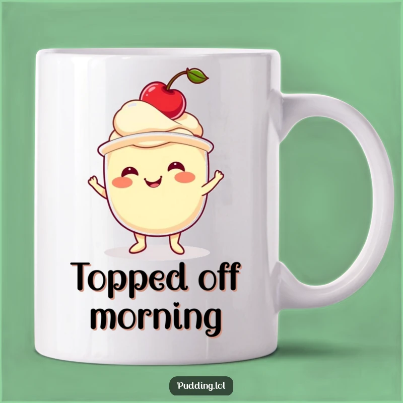 Funny Pudding Cherry Mug A Sweet Hilarious Treat For Dessert Lovers
