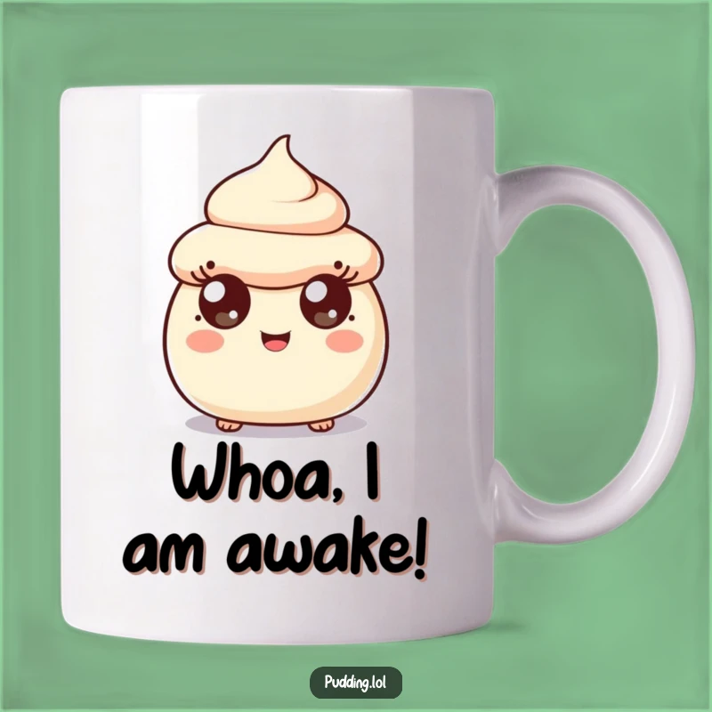 Funny Surprised Pudding Scoop Mug - Hilarious Dessert Character Gift