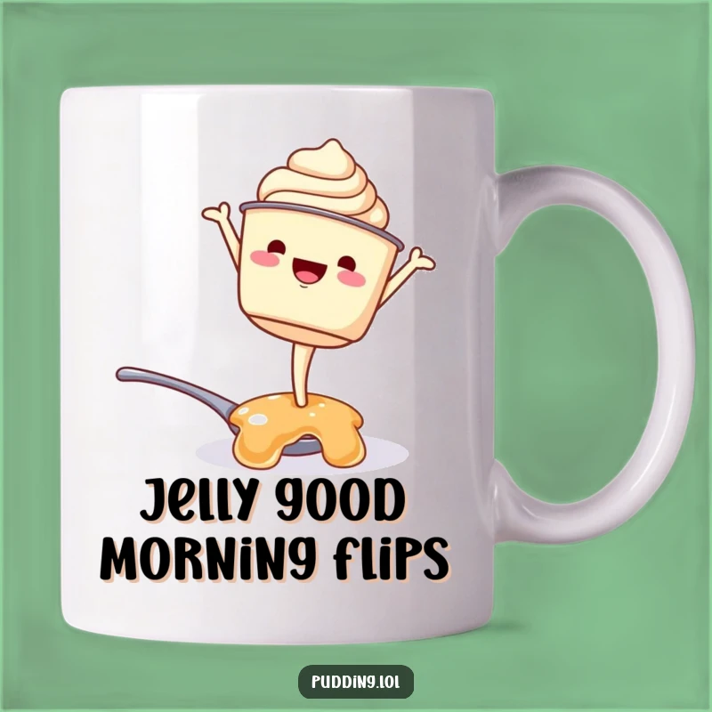 Funny Pudding Cup Handstand Mug: Hilarious Dessert Art for Jelly Lovers, Perfect Funny Gift