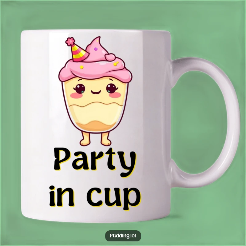 Funny Pudding Cup Party Hat Mug: Celebrate in Style, Perfect Funny Gift