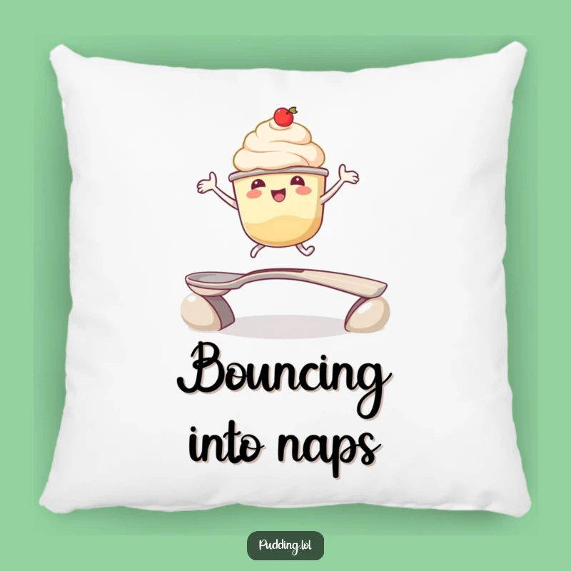 Funny Pudding Cup Leap Pillow: Comfy Decor with Dessert Cheer, Perfect Funny Gift