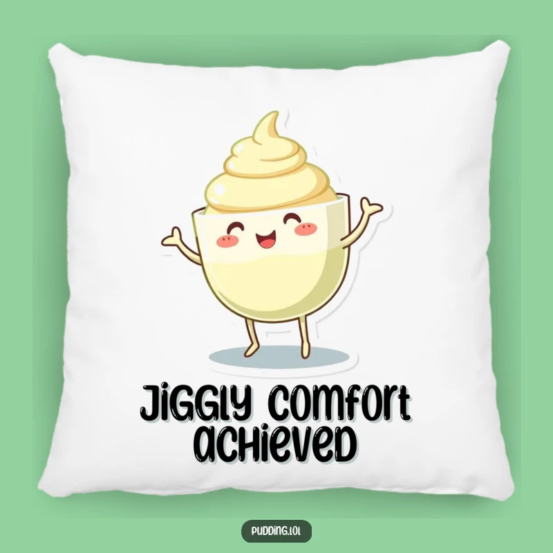 Funny Pudding Cup Pillow: Dancing Gelatinous Body, Cozy Wiggle Accent Gift
