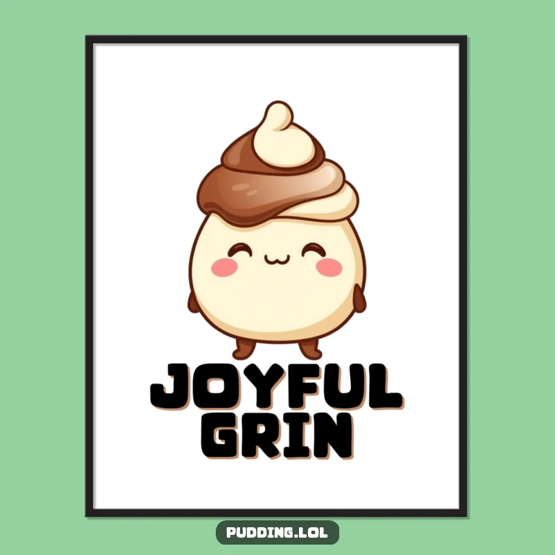 Funny Chocolate Pudding Digital Art - Goofy Grin Dessert Decor