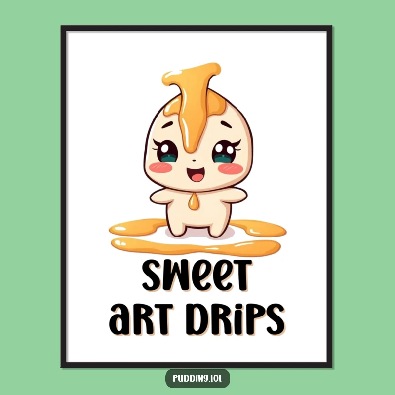Funny Giggling Caramel Digital Art - Instant Dessert Character Download