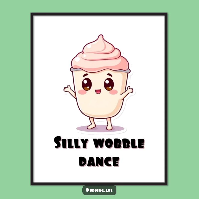 Funny Pudding Wobble Digital Art: Jiggly Character Googly Eyes Dance - Instant Joy & Hilarious Gift