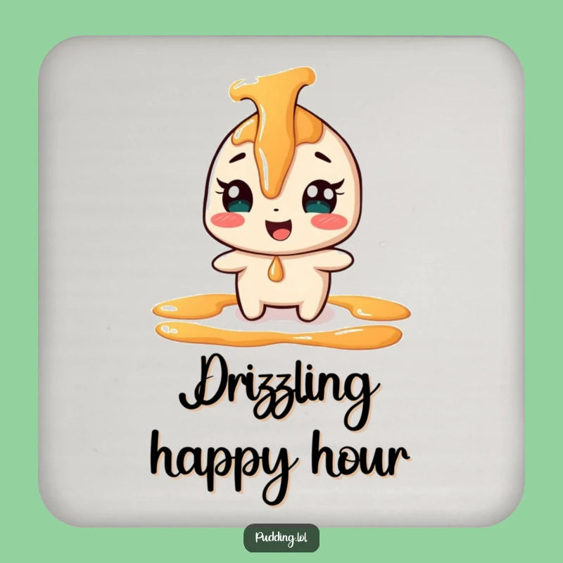 Funny Giggling Caramel Coaster - Playful Dessert Protection