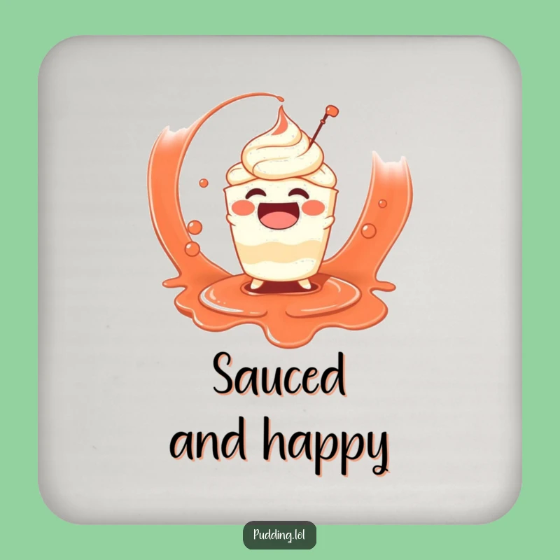 Funny Pudding Splash Coaster: Protect Surfaces with Saucy Humor