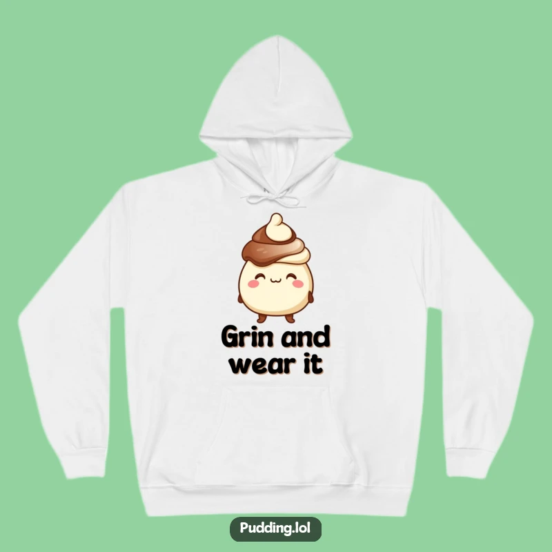 Funny Chocolate Pudding Hoodie - Cozy Goofy Grin Pudding Sweatshirt