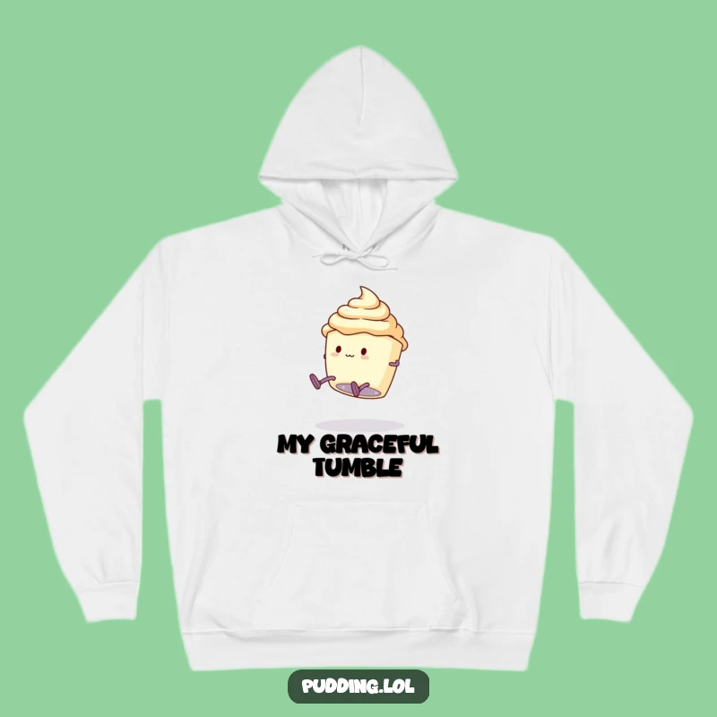 Funny Pudding Hoodie: Cozy Up with a Clumsy Somersaulting Cup Character Gift