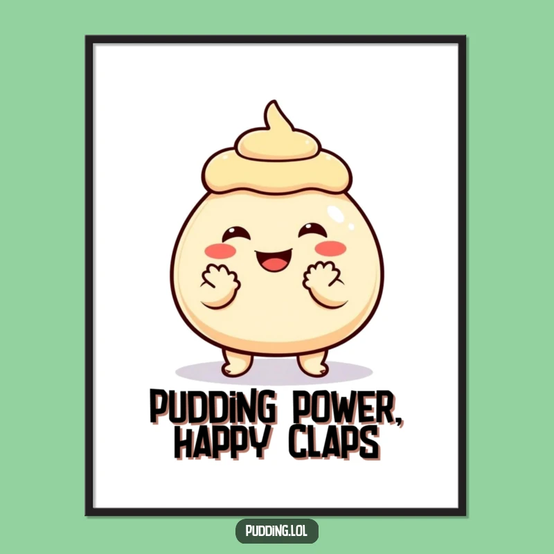 Funny Pudding Clap Free Printable Wall Art - Joyful Downloadable Decor