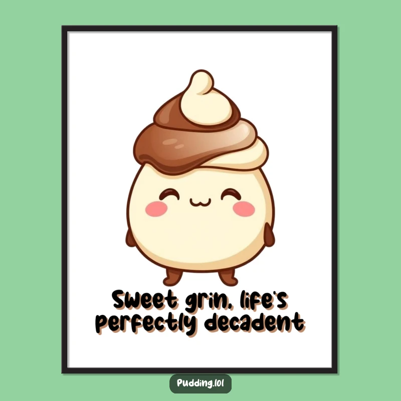 Free Printable Wall Art: Goofy Pudding Character, Hilarious Downloadable Decor for a Cheerful Room