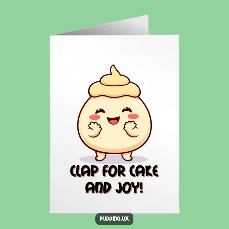 Free Printable Birthday Card Pudding Clap - Joyful Downloadable Funny Gift