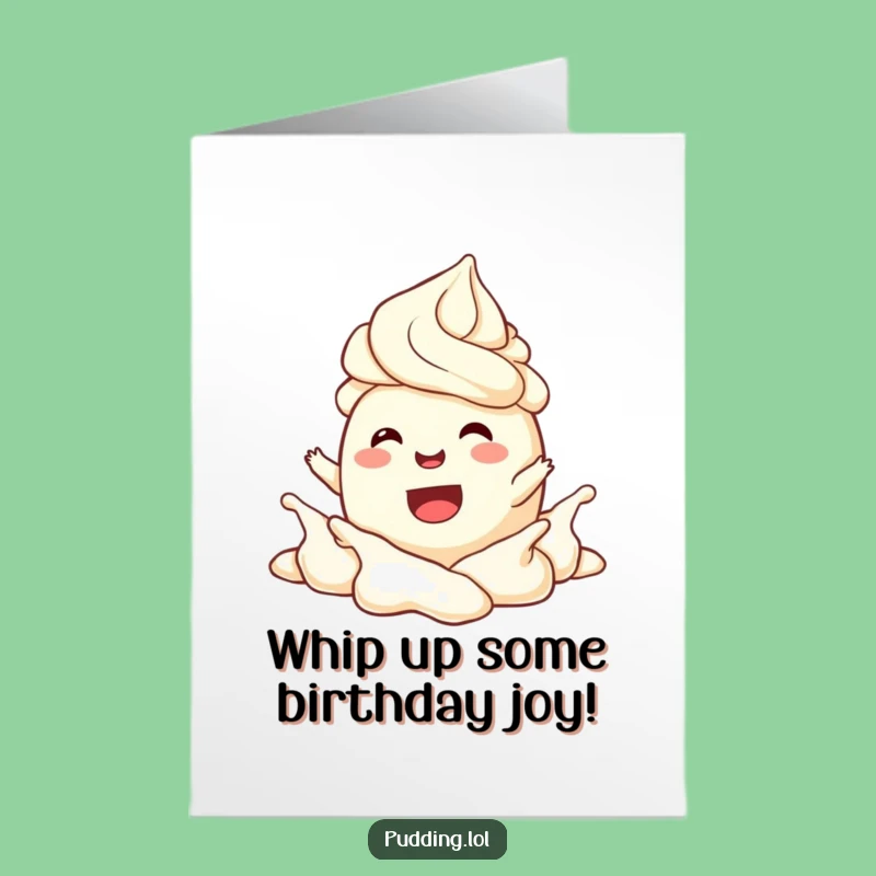 Free Printable Birthday Card Pudding Whipped Cream - Fun Downloadable Gift