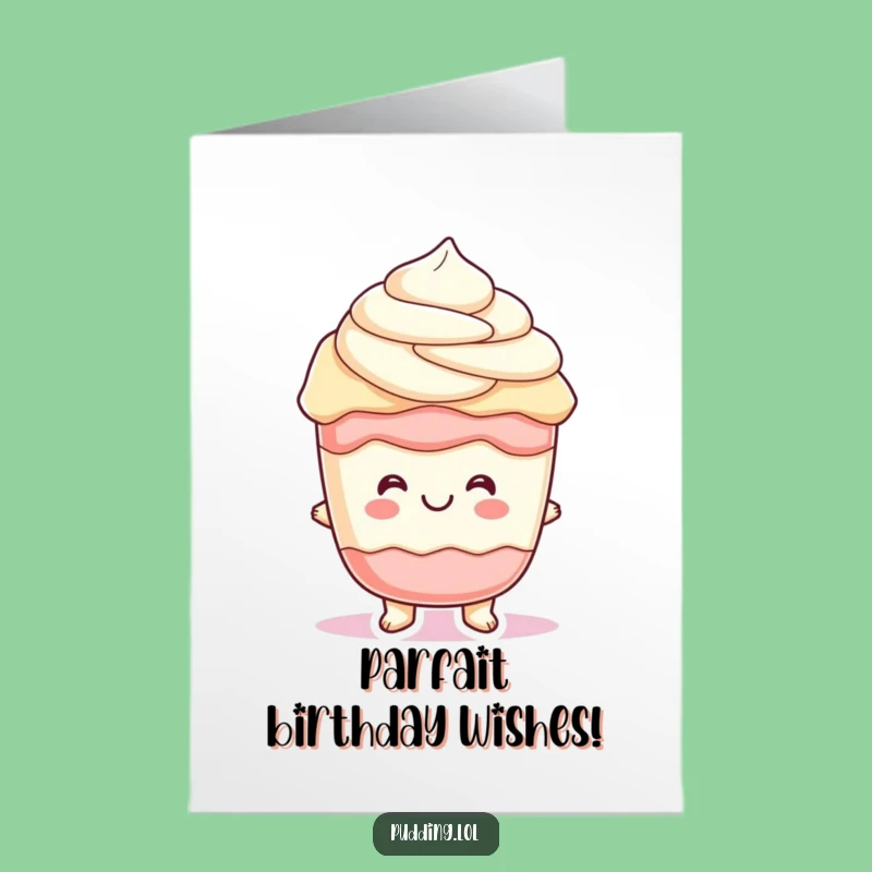 Free Printable Pudding Parfait Birthday Card Funny Downloadable Gift