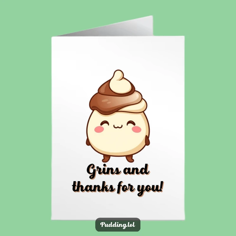 Free Printable Thank You Card: Goofy Pudding Hat, Sweet Downloadable Gift for Gratitude with a Smile