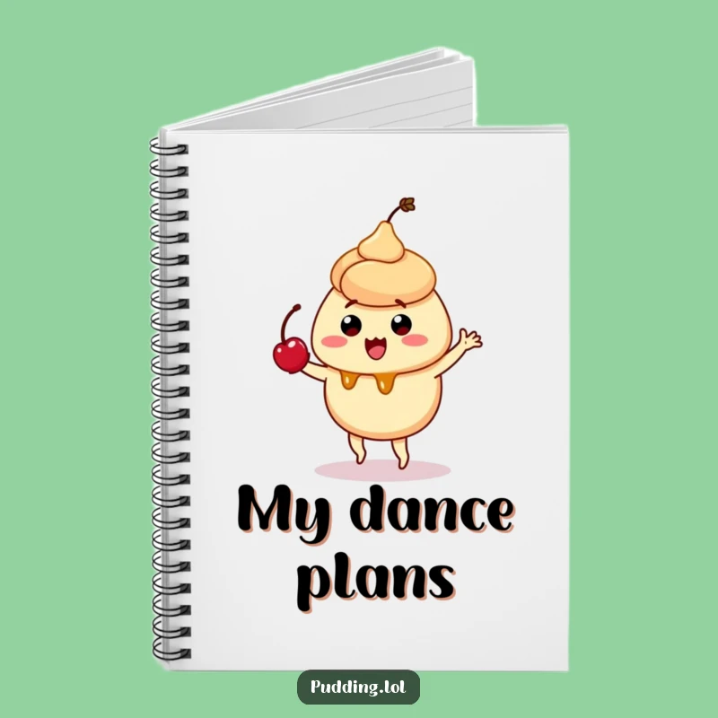 Funny Caramel Pudding Notebook - Silly Dance Dessert Journal Gift