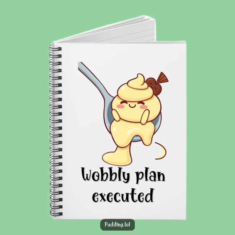 Funny Pudding Notebook: Jot Down Sweet Ideas with a Wobbly Spoon Slide Character Gift