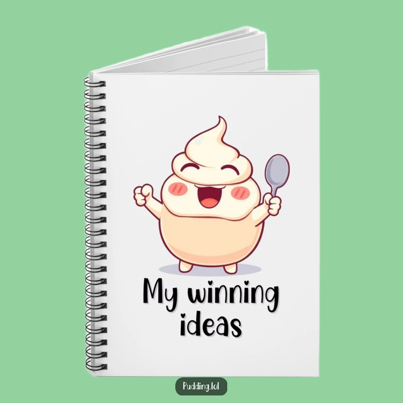 Funny Excited Pudding Notebook - Cheerful Dessert Journal Gift