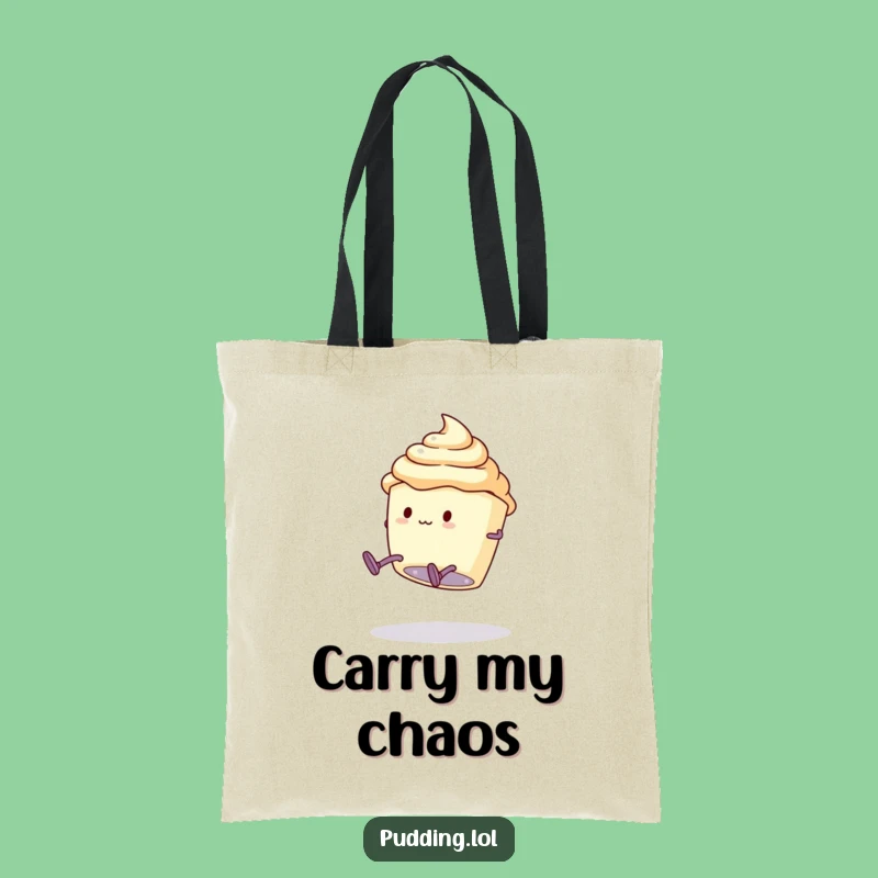 Funny Pudding Tote Bag: Carry Your Tumbles with a Clumsy Cup Character Gift