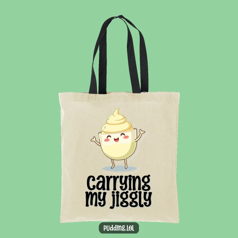 Funny Pudding Cup Tote Bag: Dancing Gelatinous Body, Practical Wiggle Gift