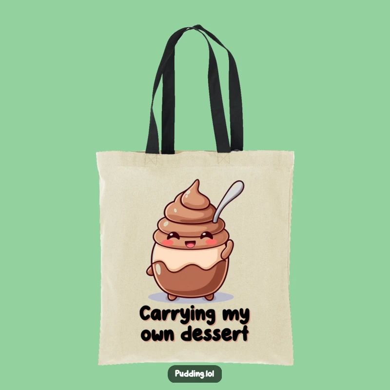 Funny Chocolate Pudding Tote Bag - Sweet Dessert Accessory