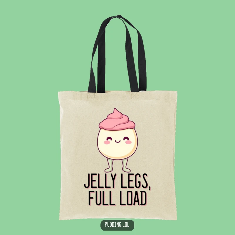 Funny Wobbly Pudding Cup Tote: Carry Laughs with Jelly Legs, Great Funny Gift Bag